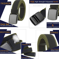 Ceintures élastiques imperméables durables pour hommes, ceintures en toile extensible avec boucle en plastique durable, pour le travail, les voyages, les sports