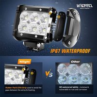 Winfull Nueva Lámpara de Trabajo LED Todoterreno de 4 Pulgadas 18W 6LED 6500K de Fila Triple/Doble para Parachoques de SUV/Camión 1900LM Fundición a Presión