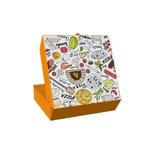 Wholesale Reusable Pizza Boxes 6 7 8, 9 10 12 18 Inch Portable Empty Corrugated Paper Boxes Customized Printing/