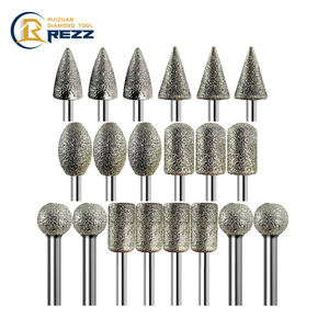 Embouts de meuleuse diamantés REZZ Pierres à meuler Mèches diamantées Fraise à meuler pour outils rotatifs <span class=keywords><strong>Dremel</strong></span> pour la sculpture et l'ébavurage - Product Image 1