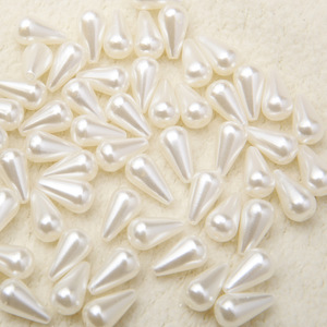 ลูกปัดมุกเทียมทรงหยดน้ำ 8x15 มม. แบบครึ่งหน้าขุ่น สำหรับทำสร้อยคอ - Product Image 1