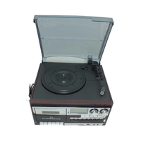 Tourne-disque vinyle audio classique vintage nouveau design 7 en 1 avec enregistrement et lecture de cassettes et lecteur de CD U