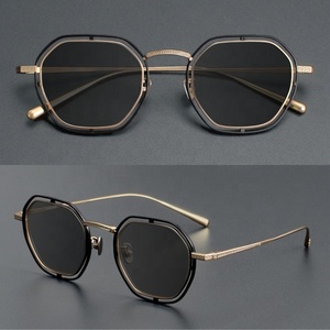Gafas de sol grandes de titanio multicolor de alta calidad con logotipo personalizado, gafas de sol Vintage Retro a la moda para mujer, gafas de sol - Product Image 6