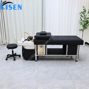 Kisen Moderna Cama de Lavado de Cabello para Salón de Belleza con Terapia Acuática, Head Spa, Masaje Tailandés y Almohadillas Faciales - Product Image 4