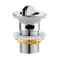 Desagüe de Lavabo de Acero Inoxidable Cromado al por Mayor con Válvula de Desagüe Automática Click Clack y Retén de Desagüe para Proyectos Hoteleros