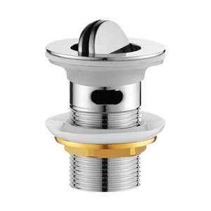 Vanne de vidange escamotable en acier inoxydable chromé avec trop-plein et bouchon Click-Clack pour projets hôteliers (vente en gros) - Product Image 2