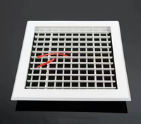 Grille d'aération carrée en ABS épaissi à double déflection 200x200mm pour plafond, diffuseur de ventilation CVC pour maison, commerce et bureau