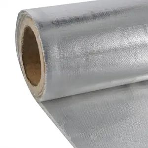 Fireproof Insulation Fiberglass Aluminum Foil Aluminated Fabric Fiberglass Cloth Heat Insulation Aluminum Foil Glass Fiber Cloth