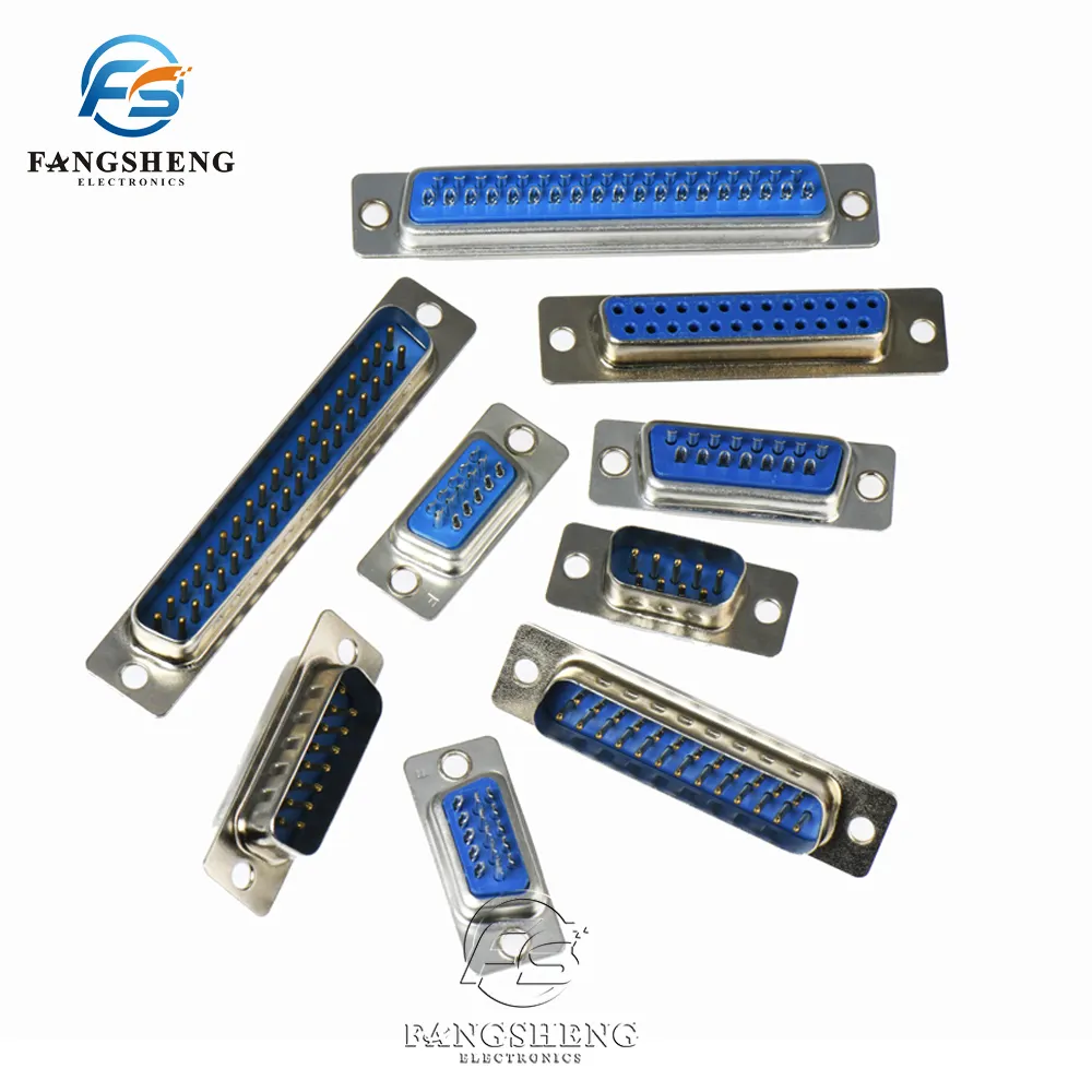 DB9/15/25/37 Pin femmina/maschio connettore porta seriale saldato RS232 porta seriale COM spina 9 pin blu