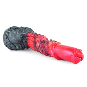 NNSX Peso Neto 596 Gramos Longitud Total 23.5 cm Dildo de Silicona Color Dragón de Fuego, Tapón Anal Femenino, Producto Sexual - Product Image 4