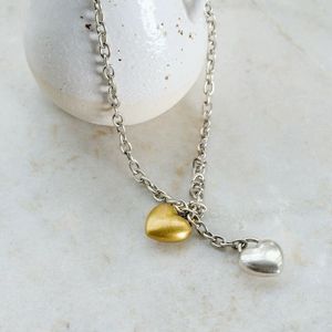 Collar colgante en forma de un lujo ligero y diseño con una sensación de gama alta Cadena en forma de corazón Cadena de clavícula de metal - Product Image 3