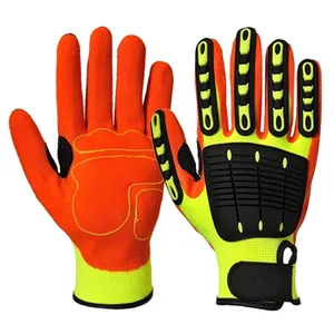 Tpr Cut Resistant Glove ENTE SAFETY TPR Anti Impact Cut Resistant High Performance Mechanical Sandy Finish Palm Gloves For Slip And Impact Work