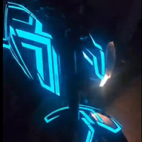 Autocollants décoratifs électroluminescents à haute luminosité pour moto avec lumière constante ou effet de clignotement automatique