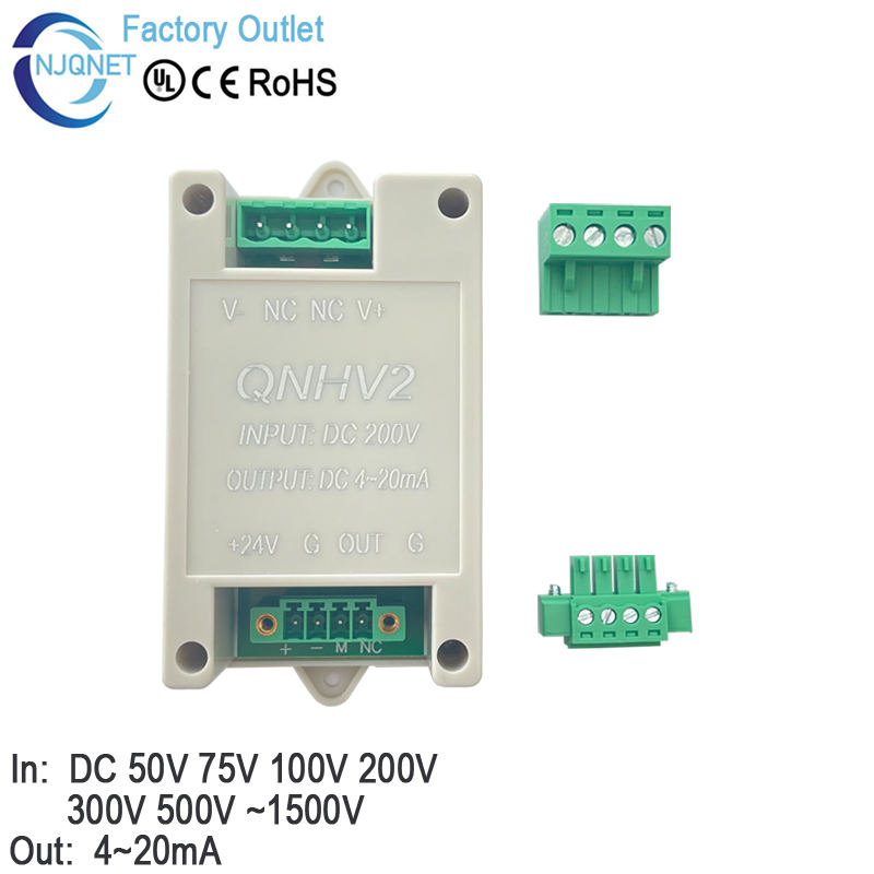 Hall Effect Dc Voltage Transducer QNHV2 Input 50V 100V 200V 600V 1000V Output 4V 5V 10V Pt Transformer Current Voltage Sensor