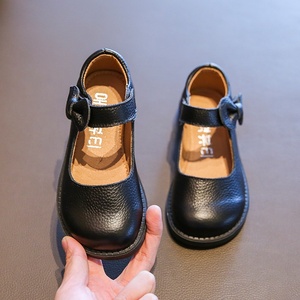 Nuova Generazione 2026 di <span class=keywords><strong>Ballerine</strong></span> in Pelle per Ragazze, Scarpe <span class=keywords><strong>Nere</strong></span> da Scuola e Spettacolo, Stile Principessa con Design Effetto Invecchiato - Product Image 4