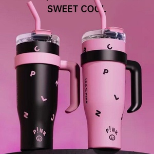 40oz Double Wall Stainless Steel Tumbler with Handle and Straw Lid <b>Large</b> Insulated Travel Car <b>Mug</b> - Product Image 6