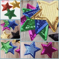Nouveau Style coréen coloré étoile à cinq branches paillettes tissu Patch fabricant mignon brodé paillettes Applique perle réfléchissante