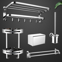 Ensemble d'accessoires de salle de bain en acier inoxydable SUS304 de haute qualité noir mat usine moderne 5 pièces pour hôtel matériel de salle de bain brossé