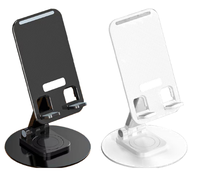 Support de téléphone portable ergonomique, portable, entièrement pliable, réglable en hauteur, rotation à 360°, en alliage d'aluminium, support télescopique