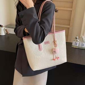 Sac à bandoulière de travail en PU, grande capacité, simple, sac bandoulière pour femme, couleur unie, sac de transport pour femme - Product Image 2