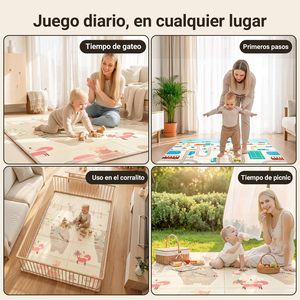 Alfombra <span class=keywords><strong>de</strong></span> Juego Plegable Grande para Bebés, Alfombra <span class=keywords><strong>de</strong></span> Espuma XPE para Gatear, Impermeable, Fácil <span class=keywords><strong>de</strong></span> Limpiar, para Tiempo Boca Abajo, Sala <span class=keywords><strong>de</strong></span> Juegos y Guardería - Product Image 4