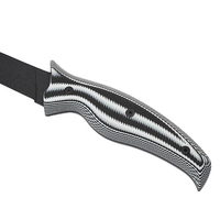 Couteau à filet de pêche de haute qualité DXtools en acier inoxydable 5Cr15 certifié CE, 29 cm, avec manche en G10 noir