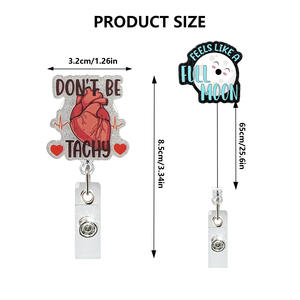 A-038 gros acrylique rétractable <span class=keywords><strong>porte</strong></span>-<span class=keywords><strong>Badge</strong></span> travail médical <span class=keywords><strong>porte</strong></span>-<span class=keywords><strong>Badge</strong></span> paillettes amusant infirmière <span class=keywords><strong>Badge</strong></span> bobine cadeaux pour les infirmières - Product Image 3