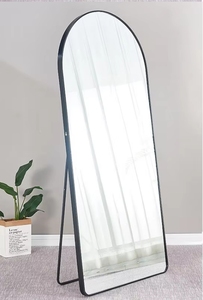 Miroir sur pied pleine longueur, arqué, cadre noir fin, pliable, pour chambre à coucher - Vente en gros - Product Image 5