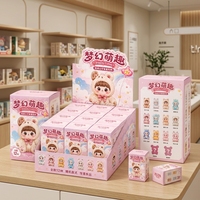 Boîte d'emballage en carton rose avec fenêtre pour figurines d'anime, jouets, cadeaux, impression personnalisée