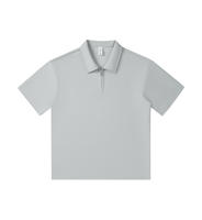 Kaos Rajut Trendy Terbaru 100% Katun untuk Pria 230g Half-Zip Loose Fit Grosir