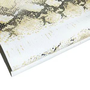 Snake Skin Patroon Polyurethaan Synthetisch Leer Roll Handtas Schoenriem Decoratie Duurzaam Metaal Kunstleer Bedrukking