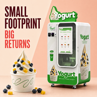 Distributeur automatique de crème glacée commerciale, 59 saveurs DIY avec paiement sans argent liquide par code NFC et QR