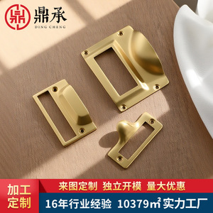 Poignée de porte d'armoire en laiton Dingcheng, style antique, en cuivre massif, quincaillerie pour armoire à médicaments chinoise - Product Image 5