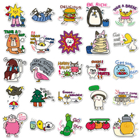 50 autocollants DIY originaux et personnalisés, imperméables, pour journal créatif, jouet auto-adhésif, motif Doodle Healing, vente chaude