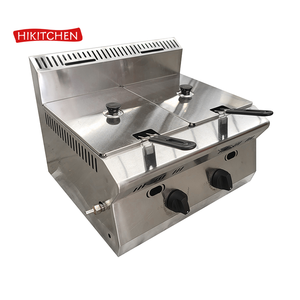 <span class=keywords><strong>Friteuse</strong></span> commerciale à double réservoir d'huile de grande capacité avec coin rond pour remorque alimentaire - Product Image 1