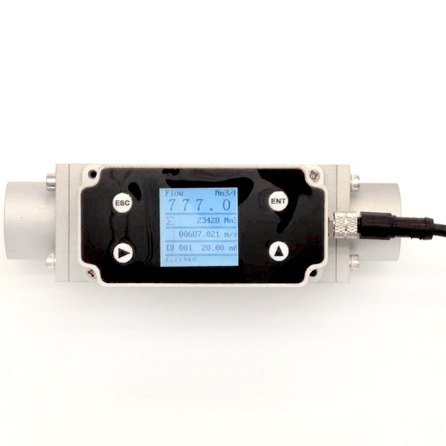 Digital Micro Small Dia15mm 10-1000ml/min Air Nitrogen Oxygen Natural Gas Thermal Mass Flowmeter