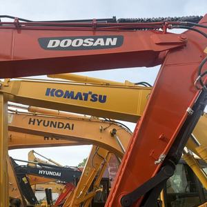 รถขุด Doosan DX300LC-9C สีส้ม พร้อมป้ายเตือนและรางตีนตะขาบ - Product Image 3
