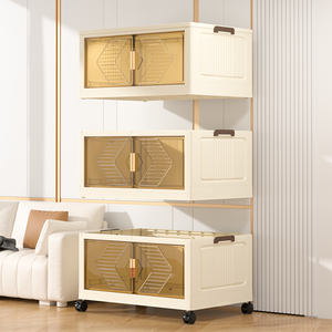 ZD801-5 tasarım Modern plastik dikdörtgen dolap çok fonksiyonlu kalınlaşmış saklama kutusu toz geçirmez kurulum yok enjeksiyon PP - Product Image 4