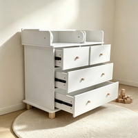 Meuble de chambre d'enfant multifonctionnel, commode en bois blanc avec 4 tiroirs, table à langer avec fonction de change
