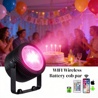 Projecteur LED sans fil professionnel 30W RGBWA UV 6-en-1 COB, sur batterie, pour événements DJ, rechargeable