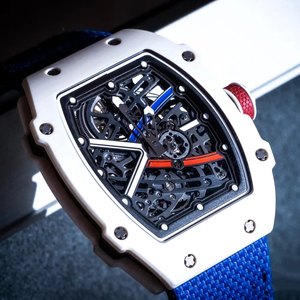 Reloj Mecánico Deportivo de Lujo RM67-02, Fibra de Carbono, Cristal de Zafiro, Diseño Tonneau, Reserva de Energía Automática, Correa de Nailon de 7.8mm, 10m - Product Image 2