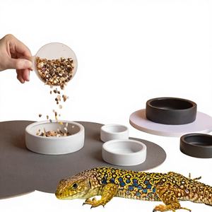 ชามอาหารสัตว์เลื้อยคลานแบบเซรามิกทรงกลม กันน้ำ กันลื่น ป้องกันหนอนหนี สำหรับกิ้งก่า ตุ๊กแก - Product Image 1