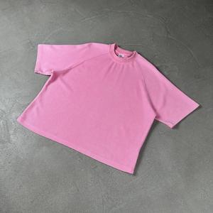 Camiseta Oversize de Manga Raglán con Tejido Waffle para Hombre, Estilo Vintage Desgastado, Streetwear, Algodón Pesado, Diseño con Salpicaduras de Pintura - Product Image 5