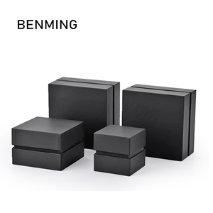 Wholesale Custom Logo Black Jewelry Package Box Gift Necklace Ring Box