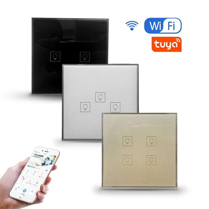 1/2/3/4 gang EU UK Standard wall electric switches interruptor inteligente smart home light touch tuya smart wifi switch