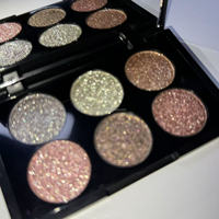 Palette de fards à paupières violets personnalisés à haute pigmentation, fard à paupières duo-chrome pailleté, fard à paupières métallique diamanté DIY