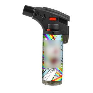 Vente en gros 2025, briquets à jet de cigarette en plastique coupe-vent rechargeables au butane avec logos personnalisés, pour cadeaux - Product Image 2