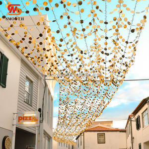 Décoration de plafond de salle de réception de mariage de style street art, points dorés, cercle brillant en miroir, rideau de plafond, paillettes - Product Image 6