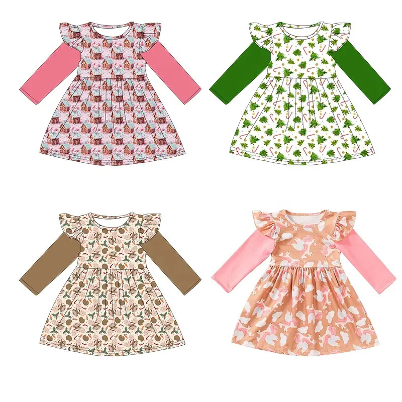 Factory wholesale Toddler girls Christmas dress Baby Christmas dress custom boutique dresses for kids