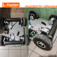 Chariot électrique tout-terrain 4x4 avec pneus pleins de 14 pouces pour fermes et zones humides, commande par joystick, kit moteur brossé 24V 250W 350W